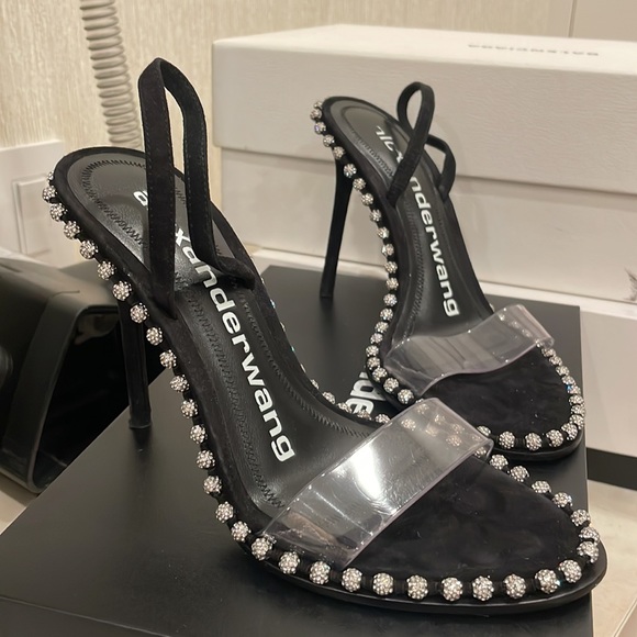 Alexander Wang Nova Crystal High Heel Sandal with PVC - Picture 5 of 10